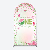 Aperturee - Red Green Dots Watermelon 1st Birthday Arch Backdrop